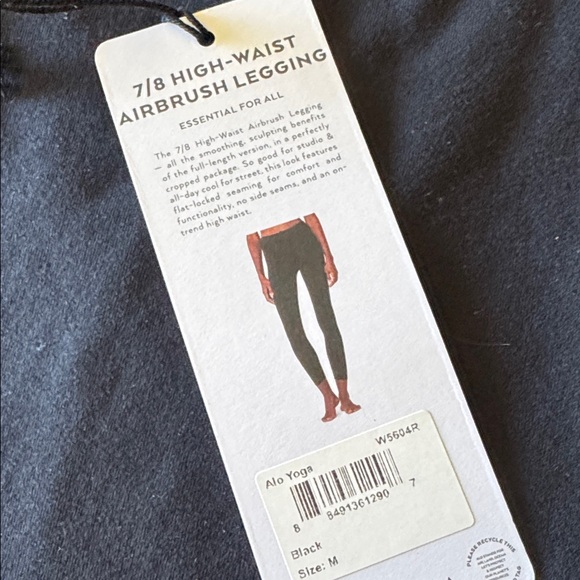 ALO Yoga Black 7/8 High-Waist Airbrush Leggings size M - Picture 3 of 7